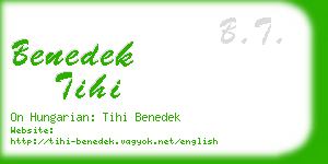 benedek tihi business card